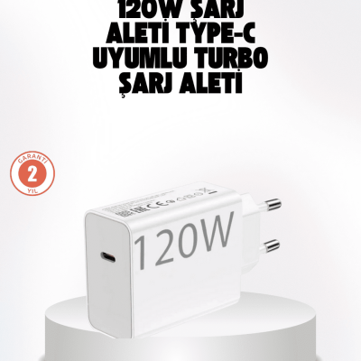 120W Güçlü Hızlı Şarj Adaptörü ve Type-C Kablo Seti – Güvenli Şarj Teknolojisi