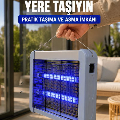 12W Elektrikli Sinek Öldürücü Çift UV Işıklı Asılabilir Böcek Öldürücü Lamba