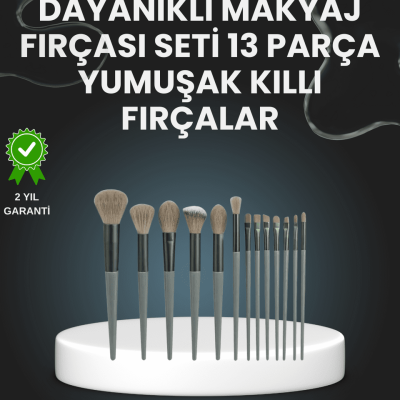 13'lü Fiber Kıllı Yumuşak Makyaj Fırçası Seti Taşınabilir ve Ergonomik Tasarım