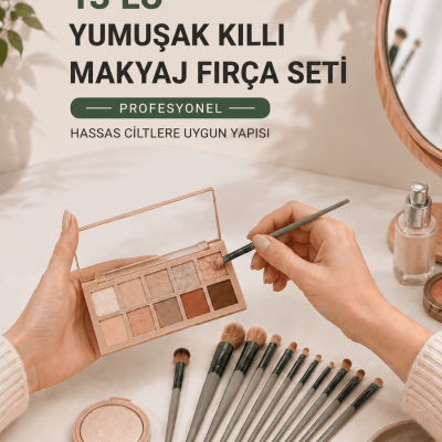 13’lü Yumuşak Kıllı Makyaj Fırça Seti Profesyonel  Hassas Ciltlere Uygun Yapısı