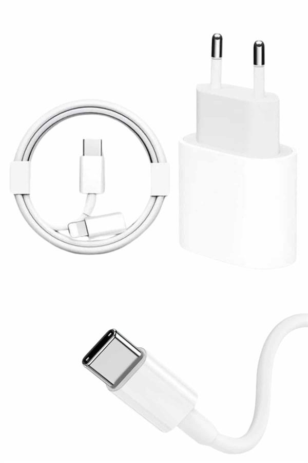 15/Pro/Pro Max 25W İOS Uyumlu Hızlı Şarj Aleti Adaptörlü Beyaz