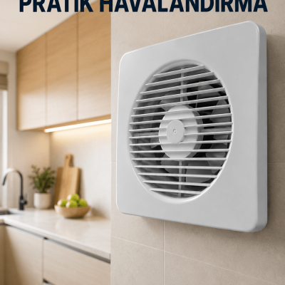 150 mm Duvar ve Tavan Tipi Aspiratör 20,8 x 20,8 cm 320 m³/h Hava Aktarım Kapasiteli