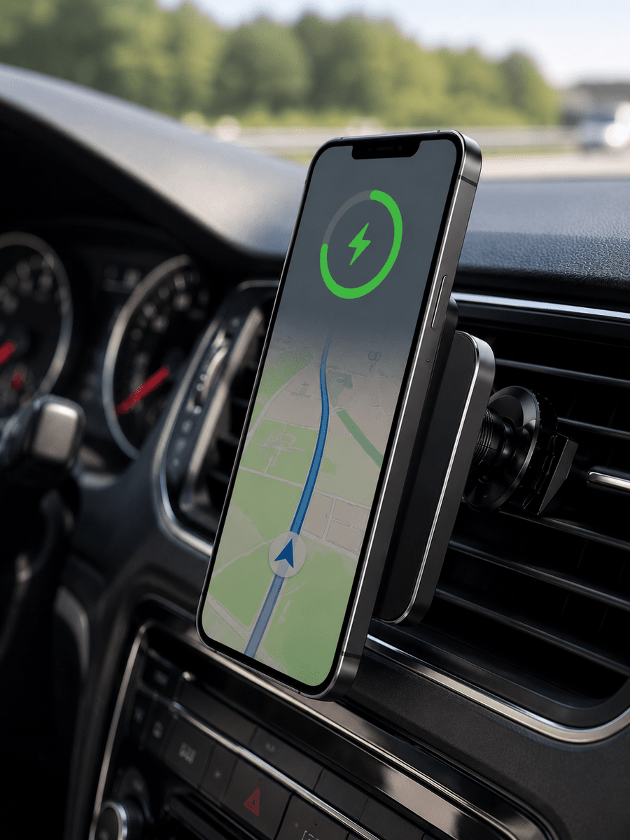 15W MagSafe Uyumlu Manyetik Araç Şarj Standı | Güçlü Mıknatıslı Telefon Tutucu