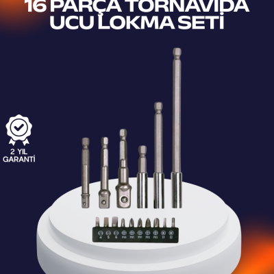 16 Parça Usta İşçilik Bits Takımı Vida Sökme Takma Set