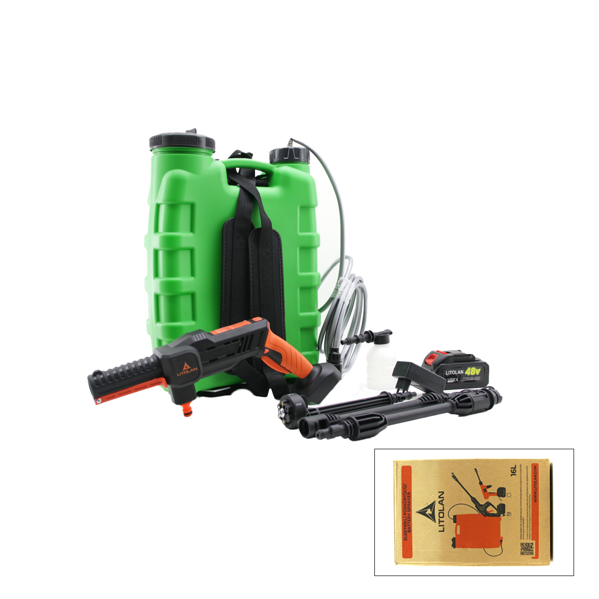 16L Elektrikli Araç Yıkama Tabancası 4.8V