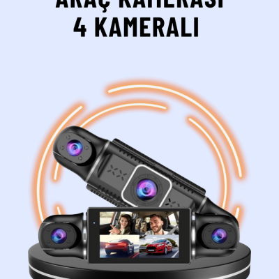 170° Geniş Açı 4 Kameralı Araç Kamerası Hareket Algılamalı