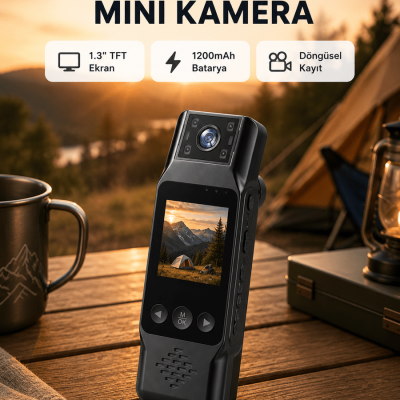 180° Döner Lensli Mini Kamera 1080P Full HD Hareket Algılama 1200mAh