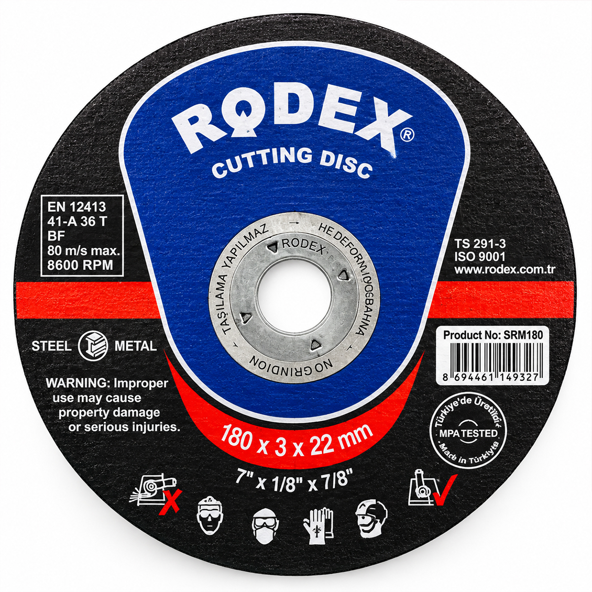 180x3x22 mm Metal Kesici Disk
