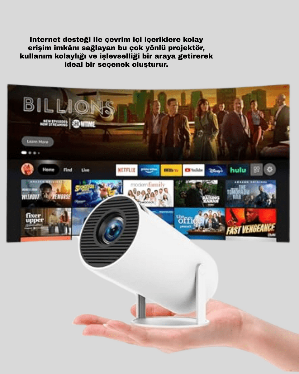 Film Dizi ve Oyun İçin Taşınabilir Kablosuz Mini Projeksiyon Yeni Nesil