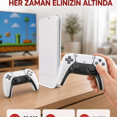 2 Kollu Kablosuz 4K TV Uyumlu Klasik Oyun Konsolu