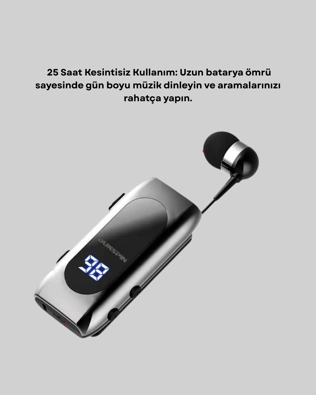 Dijital Göstergeli Bluetooth Kulaklık – Klipsli ve Şık Tasarım Yeni Nesil