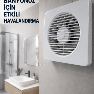 20 W Havalandırma Fanı 150 mm Bağlantı Çapı 20,8 x 20,8 cm Dekoratif Aspiratör