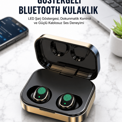 2025 Model Bluetooth Kulaklık Telefon Şarj Edebilen Çağrı Cevaplama Dijital Göstergeli