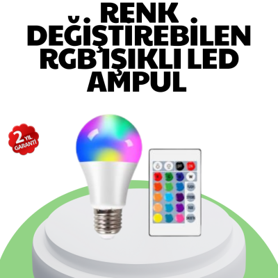 2025 RGB LED Ampul Uzaktan Kumandalı Renkli Işık A Kalite