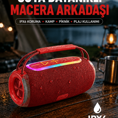 20W Kablosuz Bluetooth Hoparlör RGB Işık Efektli USB/SD/AUX Destekli