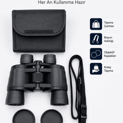 20x Büyütmeli Profesyonel Dürbün | HD Optik Lens Taşıma Çantalı ve Boyun Askılı