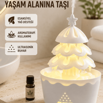 250 ML Şans Ağacı Hava Nemlendirici Çok Renkli Işıklı Aroma Cihazı