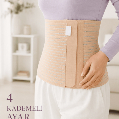 26 cm Abdominal Korse Doğum Sonrası 4 Kademeli Ayarlanabilir Karın Bel Korsesi