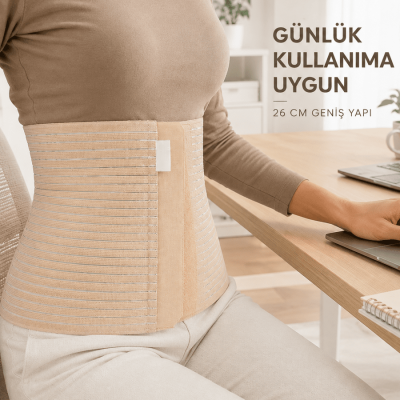26 cm Karın Korsesi 4 Kademeli Ayarlanabilir Abdominal Bel Destek Korsesi