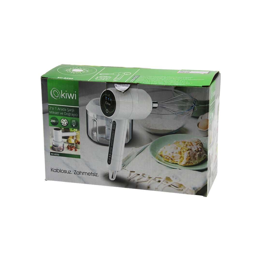 2in1 USB Şarjlı Mixer ve Doğrayıcı 200ml 20W (1500mAh)