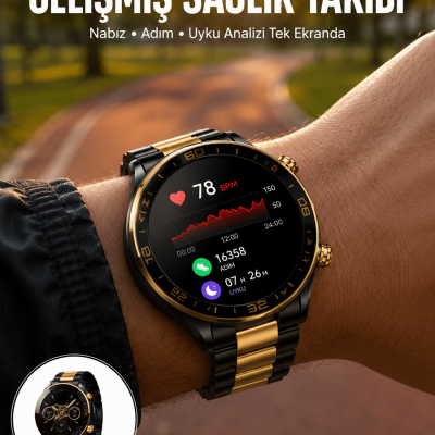 3 Bileklikli Amoled Akıllı Saat Bluetooth Çağrı ve Sağlık Takipli Yeni Nesil