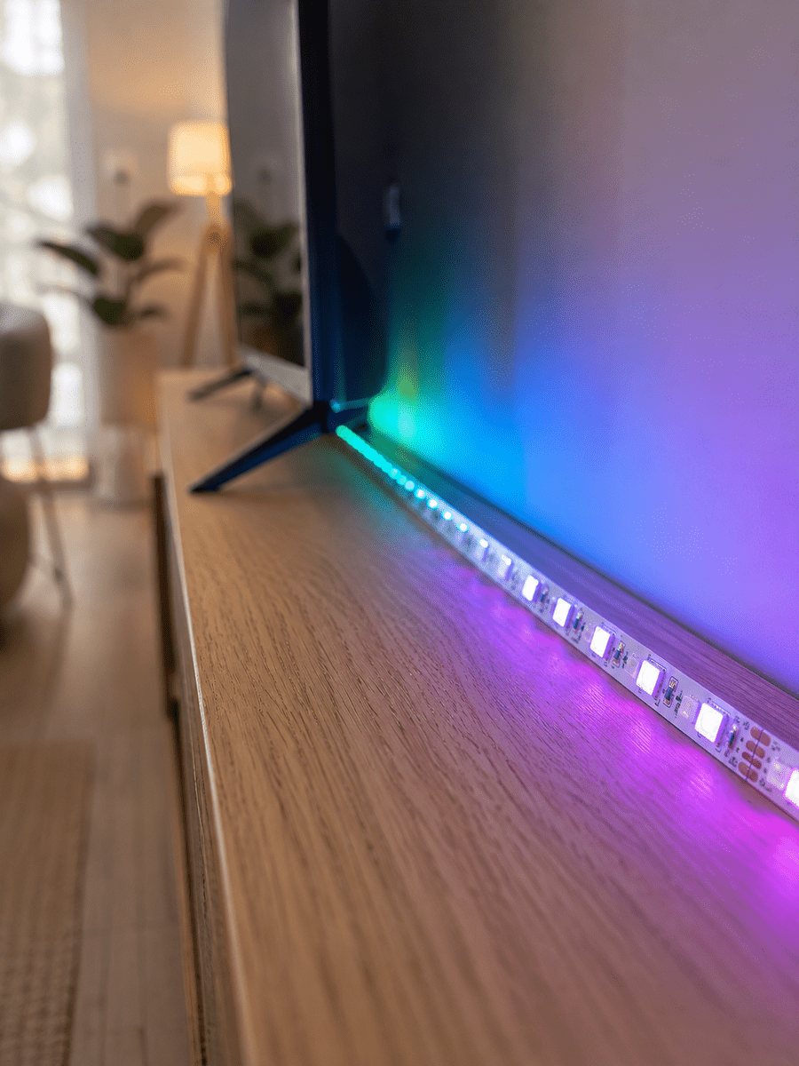 5050 SMD RGB LED Şerit 5 Metre Kumandalı Renkli TV Oda Masa Arkası Dekoratif Aydınlatma Seti