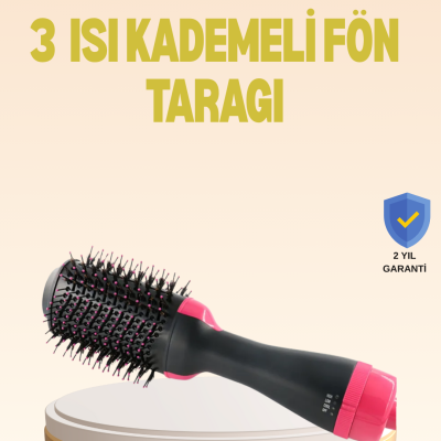 3 Isı Kademeli 1200W Saç Şekillendirme Fırçası.
