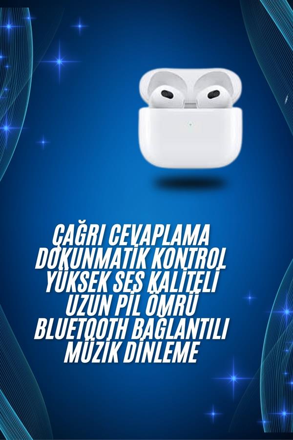 3.Nesil İOS Android Uyumlu Bluetooth 5.0 Beyaz Çağrı Cevaplama