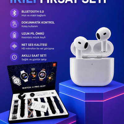 3.Nesil TWS Bluetooth Kulaklık Bluetooth Bağlantılı Akıllı Saat Amoled Ekran Plastik Hasır Kordon