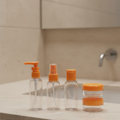 30 ml 5’li Seyahat Şişesi Seti Çantalı Kozmetik Organizer