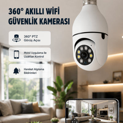 360 Derece Dönebilen Akıllı Duylu Kamera – PTZ, Uzaktan Kontrol, Hareket Algılama