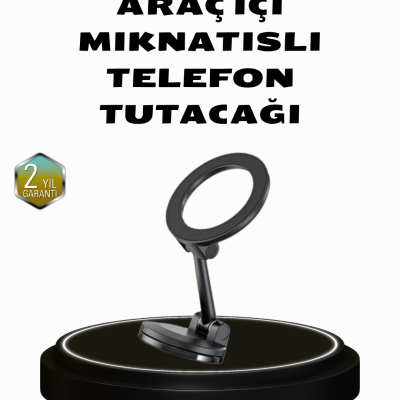 360° Dönebilen Katlanır Manyetik Araç Telefon Tutucu – MagSafe Uyumlu, Kompakt ve Şık Tasarım