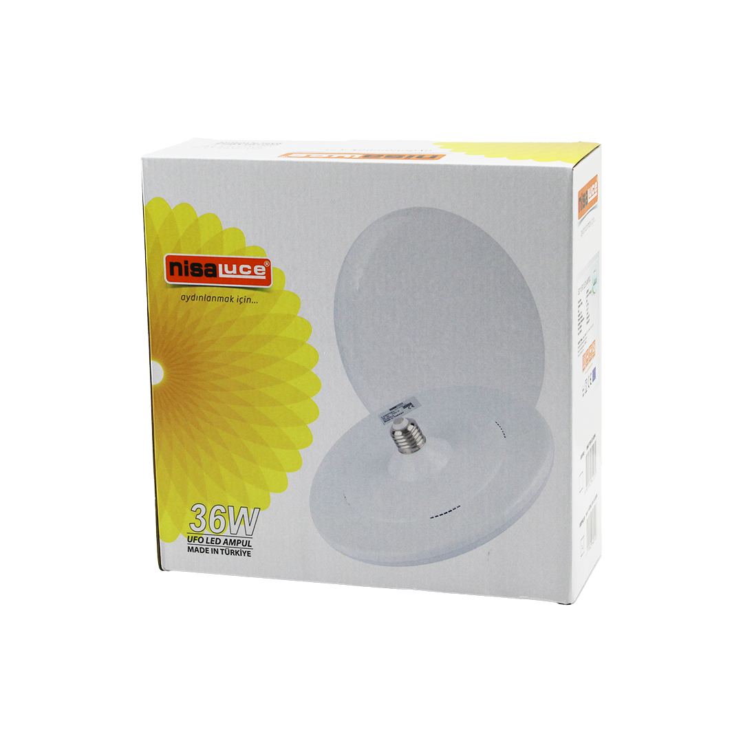 36W E27 UFO Tipi LED Ampul 6400K 3240 Lümen