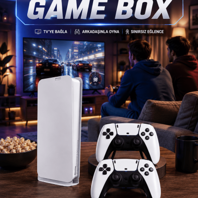 3D Çift Oyun Kollu 4K HD Ekran Nostaljik 20.000 Oyunlu Beyaz Game Box