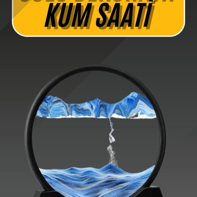 3D Led Işıklı Kum Saati Gece Lambası Hareketli Sulu Kum Saati Dekoratif