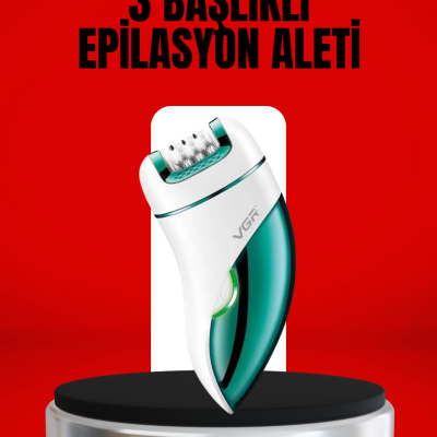 3'ü 1 Arada Epilatör Su Geçirmez Metal Başlıklı LED Işıklı 90 Dakika Şarjlı