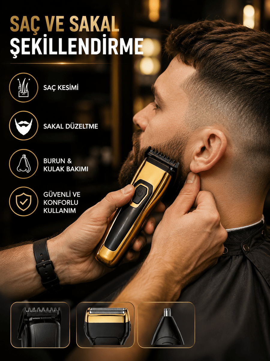 3'ü 1 Arada Şarjlı Kişisel Bakım ve Tıraş Makinesi