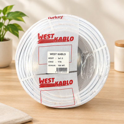 3x1,5 mm Ttr Elektrik Kablosu 100 Metre