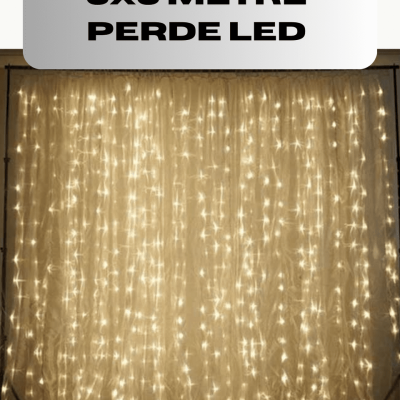 3x3 Perde LED Işık Şelale Model Özel Gün Dekoratif Aydınlatma