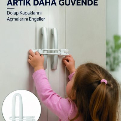 4 Adet Dolap Emniyet Kilidi Çocuk Güvenliği İçin Güçlü ve Dayanıklı Set Yeni Nesil