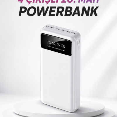 4 Çıkışlı 20.000 MAH Powerbank Taşınabilir Çoklu Giriş
