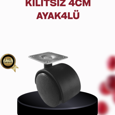 4 cm Döner Ayak Kilitsiz 4 Adet Mobilya ve Sehpa Ayağı