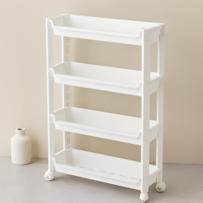 4 Katlı Tekerlekli Sepet Organizer Raf 465x145x670mm