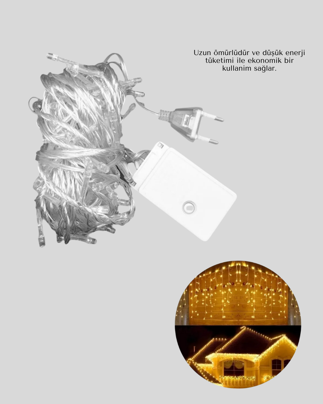 SAÇAKLI 4 METRE PERDE LED