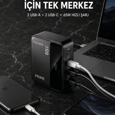 4 Portlu GaN Masaüstü Hızlı Şarj İstasyonu