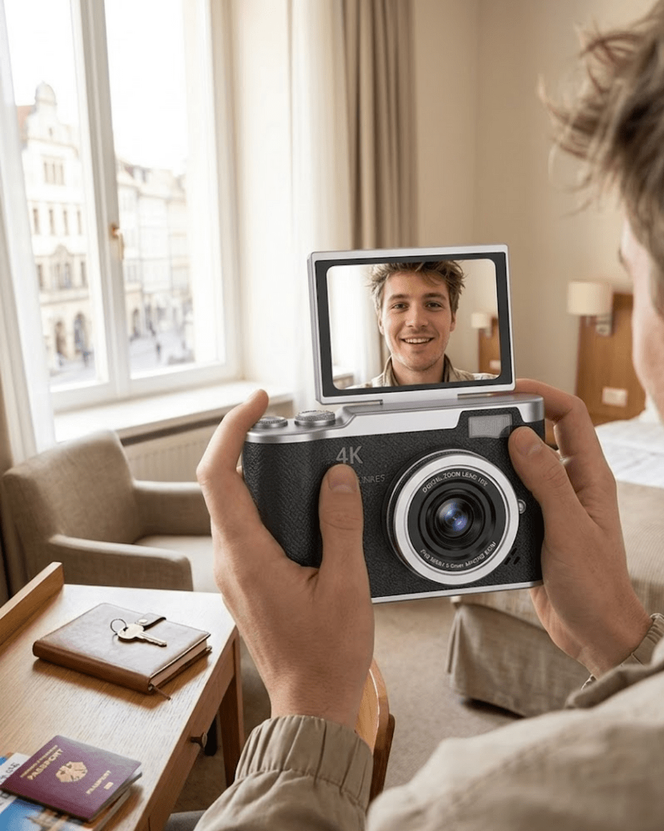 48 MP 4K Dijital Kamera 8X Zoom ve 180 Derece Ekran Yeni Başlayanlar İçin Uygun