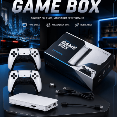 4K 3D HD Görüntü Kaliteli Kablosuz Çift Kollu 20.000 Oyunlu Retro Oyun Konsolu TV Box