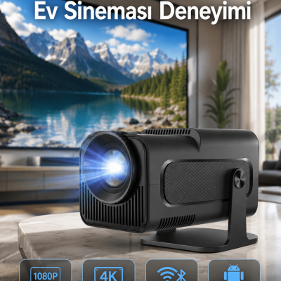 4K Android Smart Wi-fi Çift Kollu Projeksiyon Game Box Kumandalı Taşınabilir Yeni Nesil
