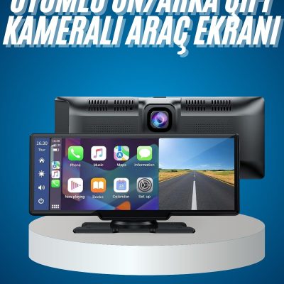 4K Ultra Araç İçi Ön ve Arka Kameralı Ekran HD 2 Kameralı Torpido Üstü Araç Multimedya