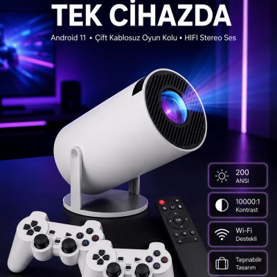 4K Wireless Çift Kollu Kumandalı Oyun Projeksiyonu Retro Video Oyunu Yeni Nesil